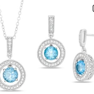 Elegant Silver and Blue Jewelry Set